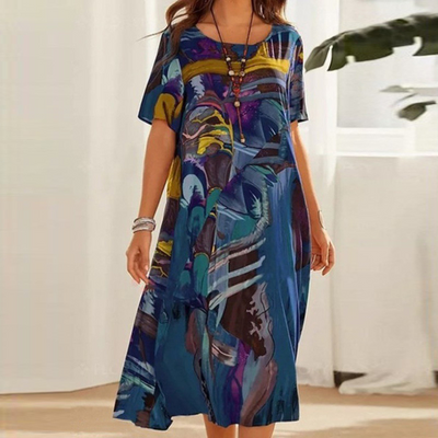 Serenity – Abstract Midi Dress