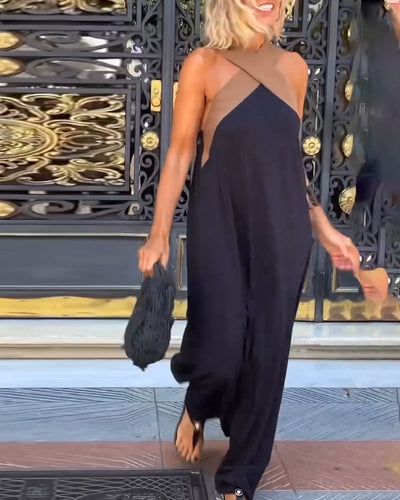 Morven – Crossover Halter Maxi Dress