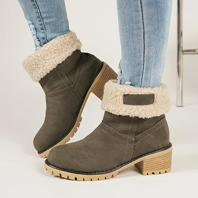 Sierra - Warm Chunky Heel Ankle Boots