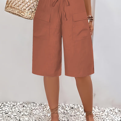 Keisha – Drawstring Pocket Culotte Shorts