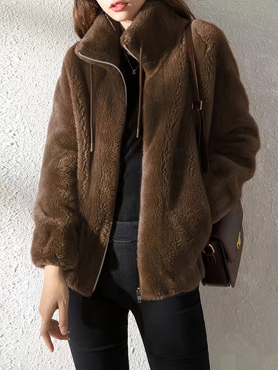 Ceri – Plush Textured Zip-Up Jacket