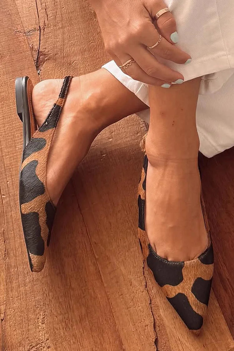 LEONORA | Elegant Pointed Slingback with Animal Print for a Unique Style