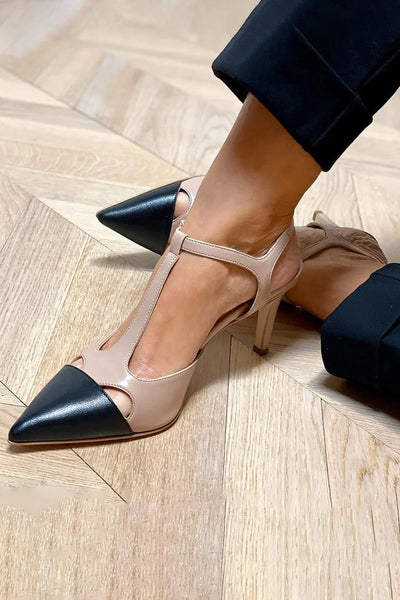Mirella | Two-Tone Pointed Court Shoe