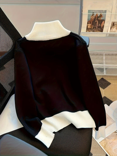 Caitlin – Zip-Up Ribbed Collar Jacket