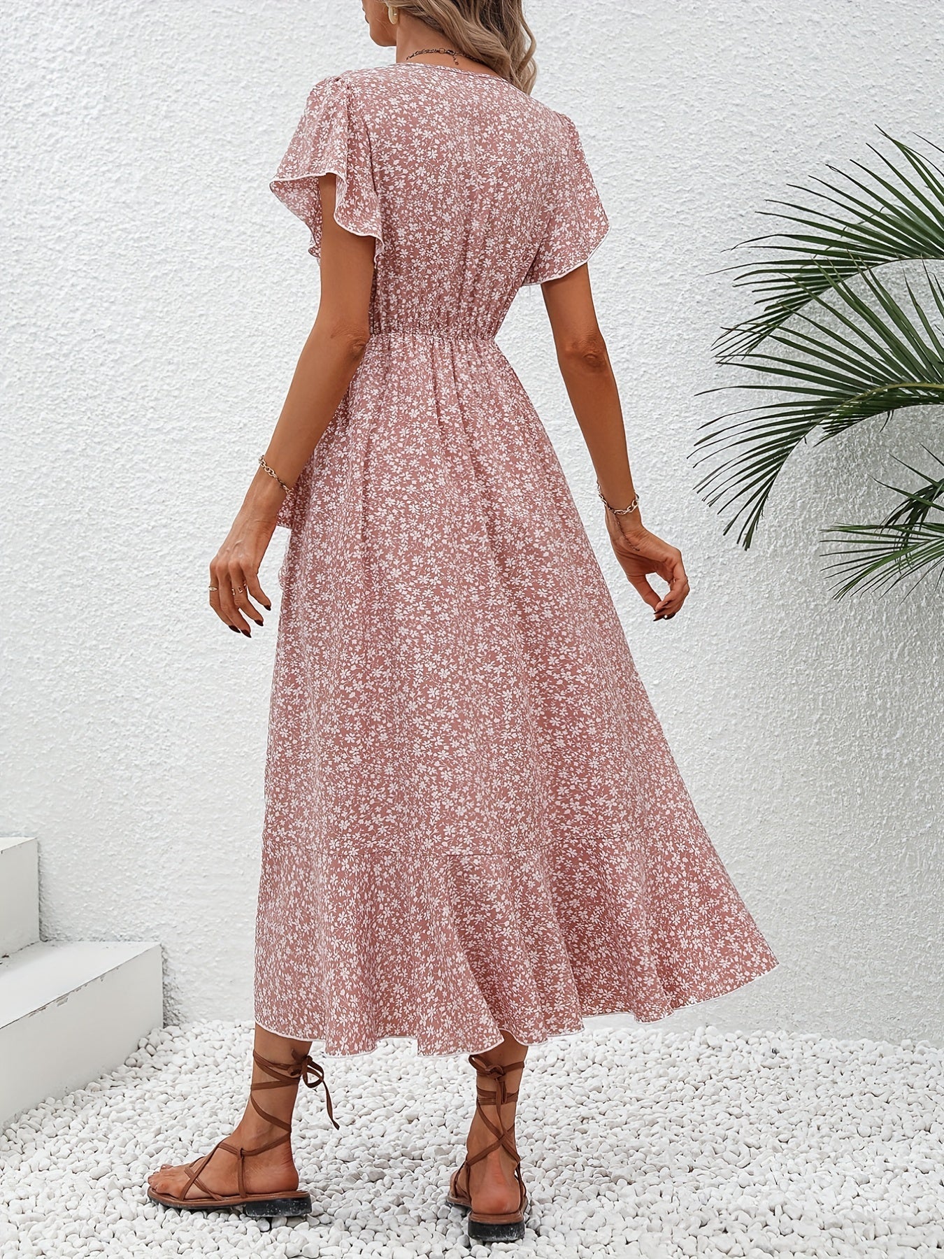 Ellen – Floral Wrap Midi Dress