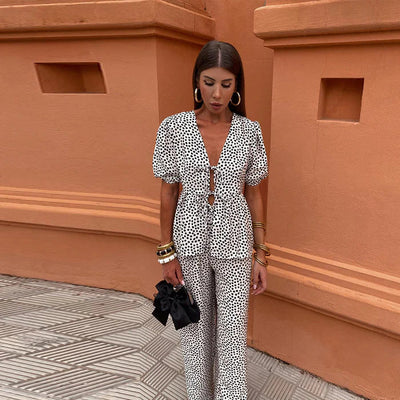 Alona – Puff Sleeve Two-Piece Set