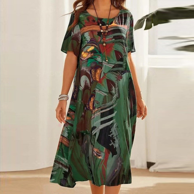 Serenity – Abstract Midi Dress