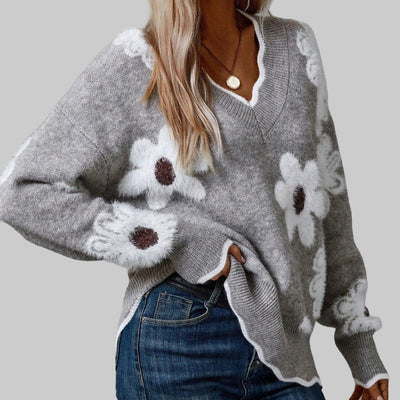 CLARA - FLATTERING V-NECK FLORAL JUMPER