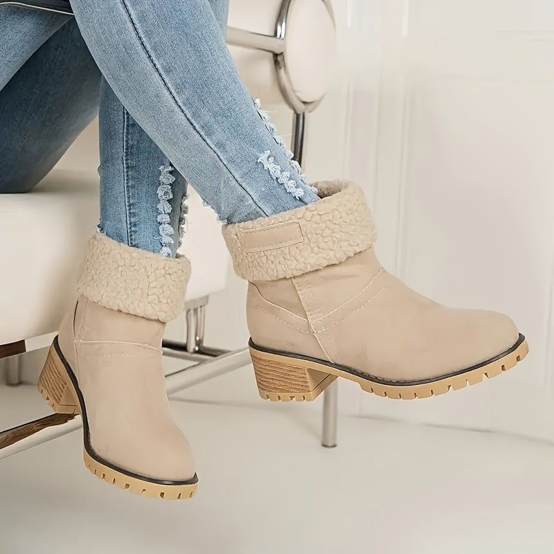Sierra - Warm Chunky Heel Ankle Boots