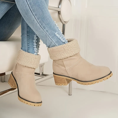 Sierra - Warm Chunky Heel Ankle Boots