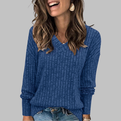 Jeanine | Comfy V-Neck Long Sleeve Top