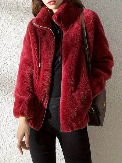 Ceri – Plush Textured Zip-Up Jacket