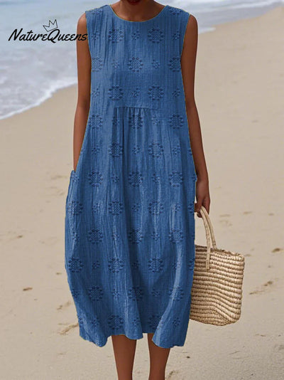 Élodie | Sleeveless Embroidered Dress