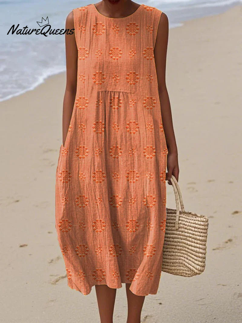 Élodie | Sleeveless Embroidered Dress