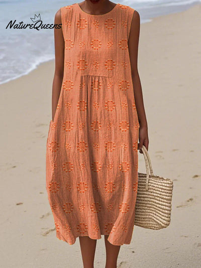 Élodie | Sleeveless Embroidered Dress