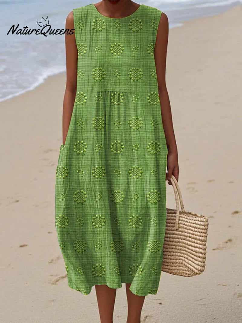 Élodie | Sleeveless Embroidered Dress