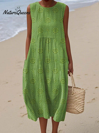 Élodie | Sleeveless Embroidered Dress