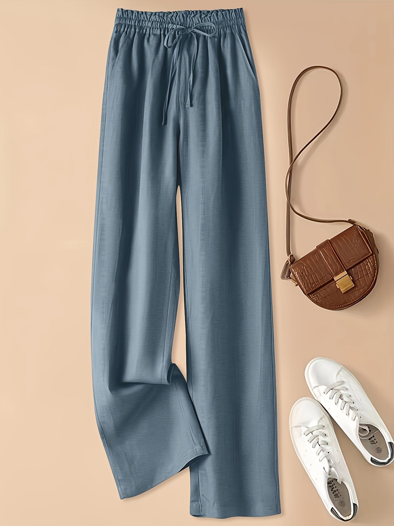 Heather – Wide Leg Drawstring Trousers