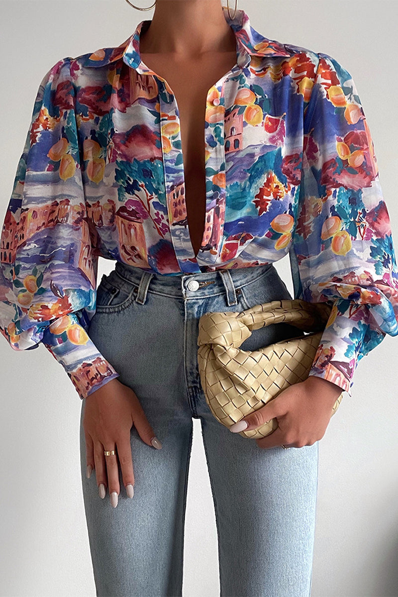 Fiona | Floral Puff Sleeve Blouse for Women