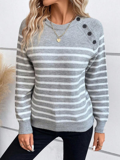 Grace - Ladies' Casual Striped Pattern Jumper
