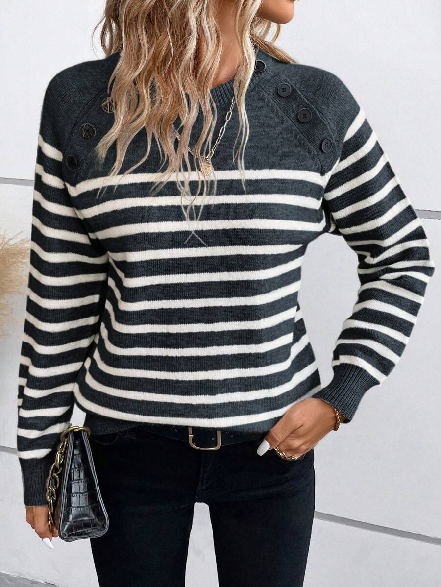 Grace - Ladies' Casual Striped Pattern Jumper