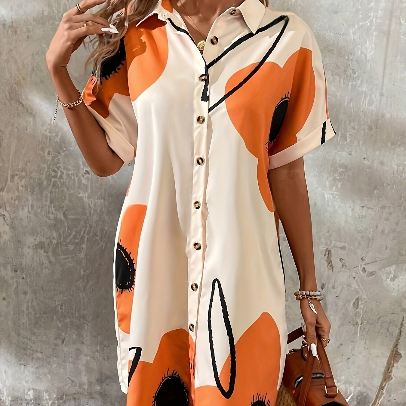 Elodie – Floral Print Shirt Dress