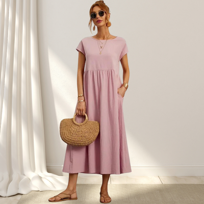 Clio™ – Elegant Summer Dress – Light, Flattering & Covers the Stomach