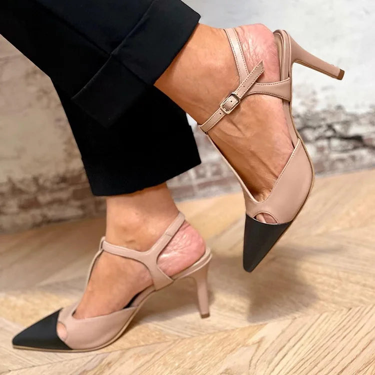 Mirella | Two-Tone Pointed Court Shoe