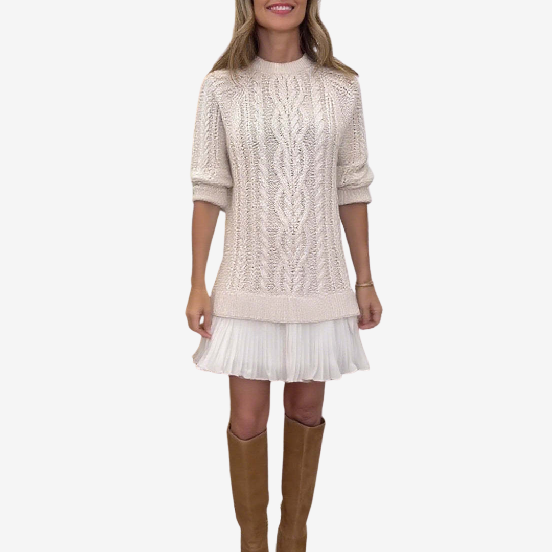 Isolde - Cable Knit Sweater Dress