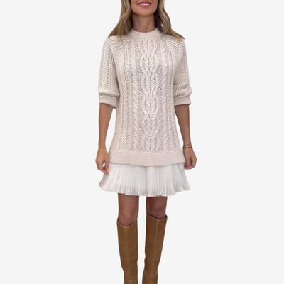 Isolde - Cable Knit Sweater Dress