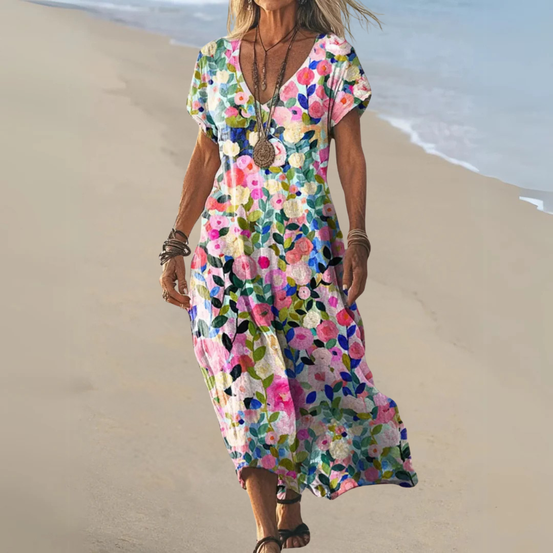 Nylah – Boho Floral Maxi Dress