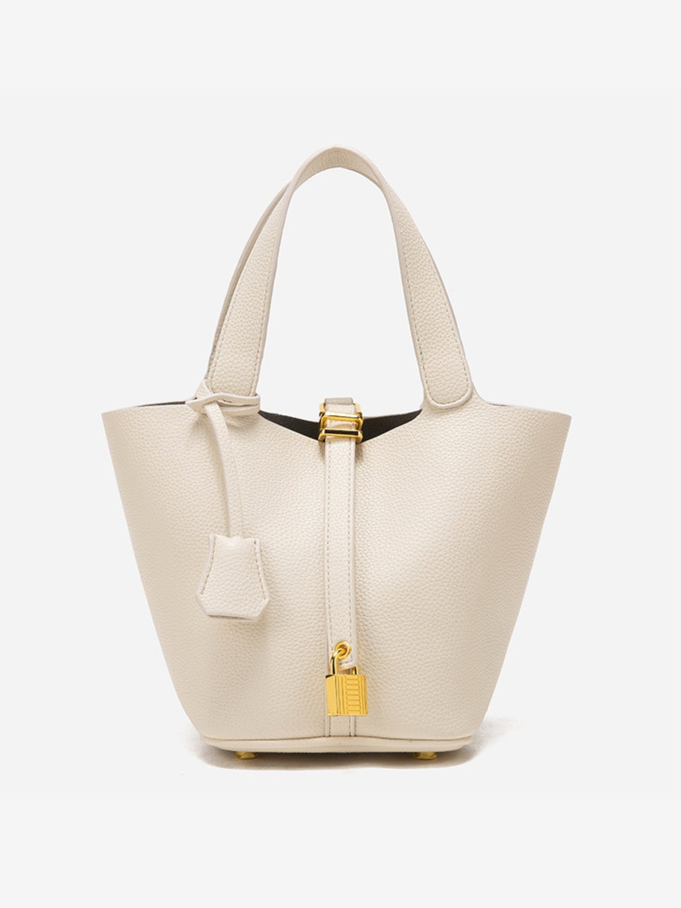Glaiza | Sleek Gold-Lock Bucket Bag