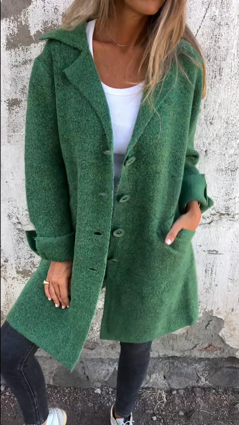 Elena – Textured Button-Up Coat