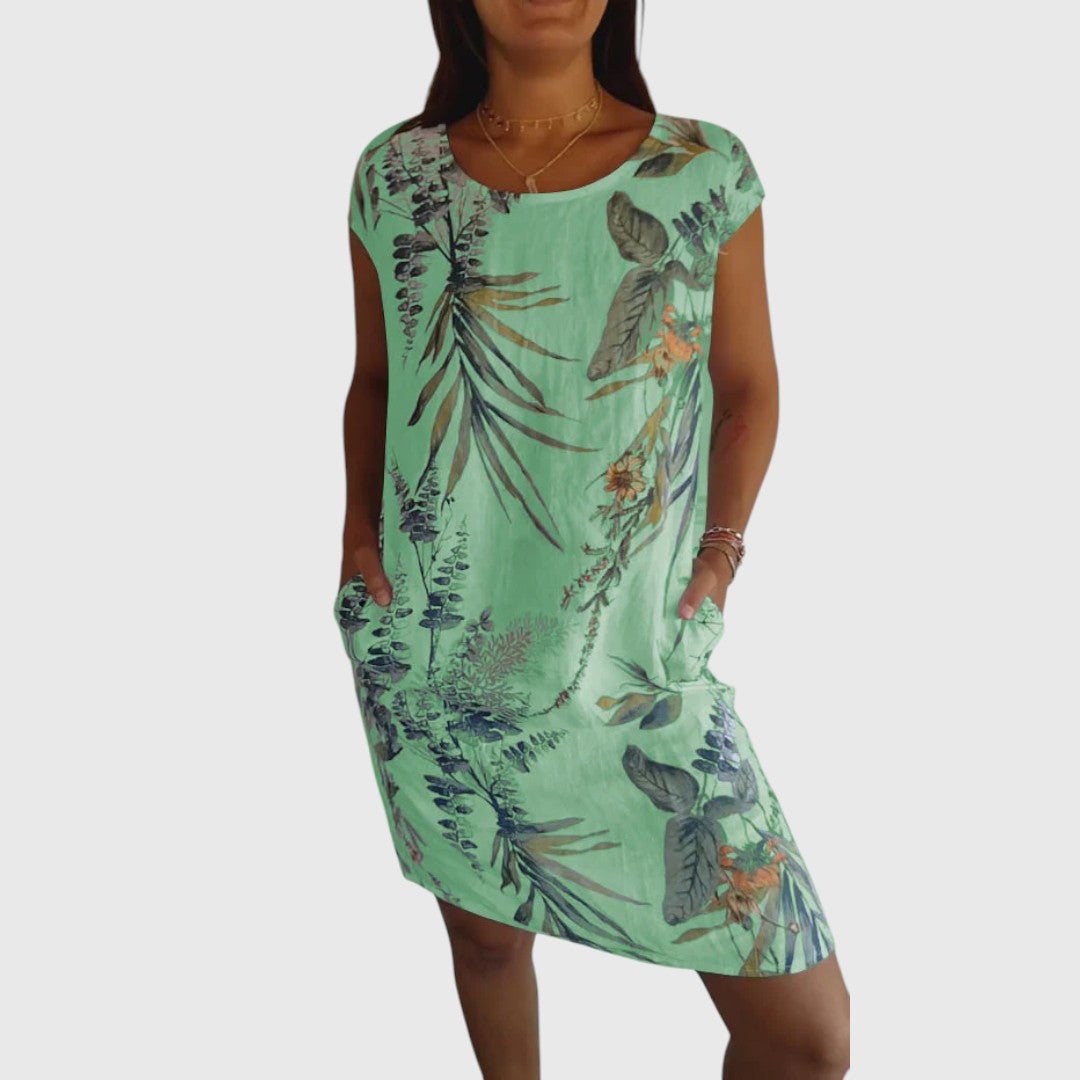 Frederika - Leaf Print Dress