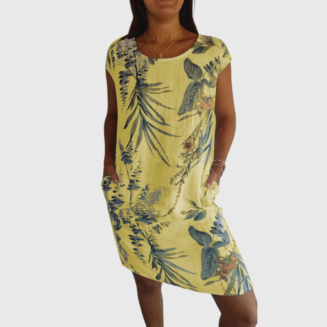 Frances - Leaf Print Dress