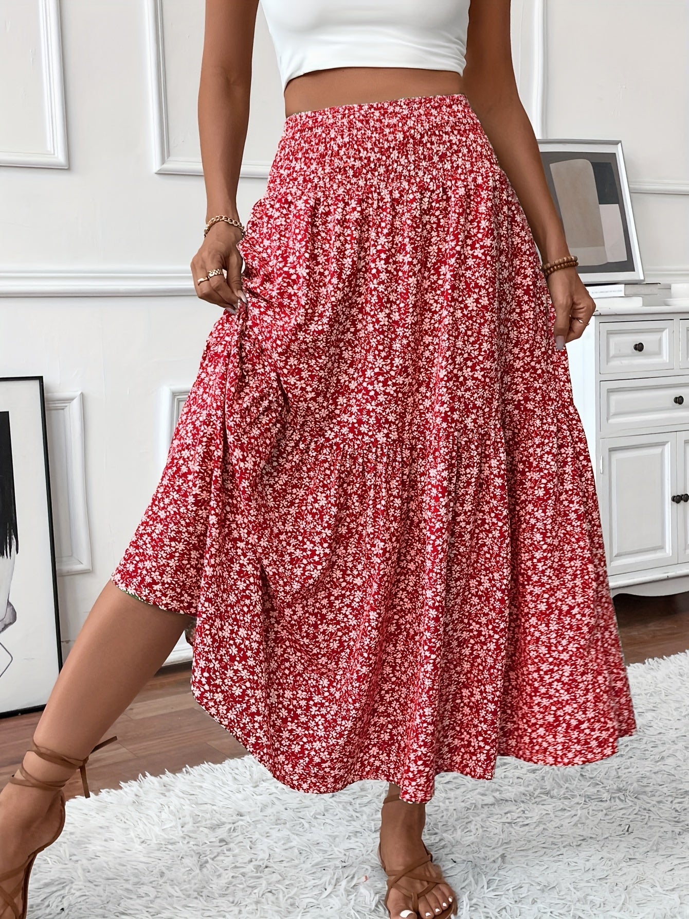 Marnie – Tiered Floral Maxi Skirt