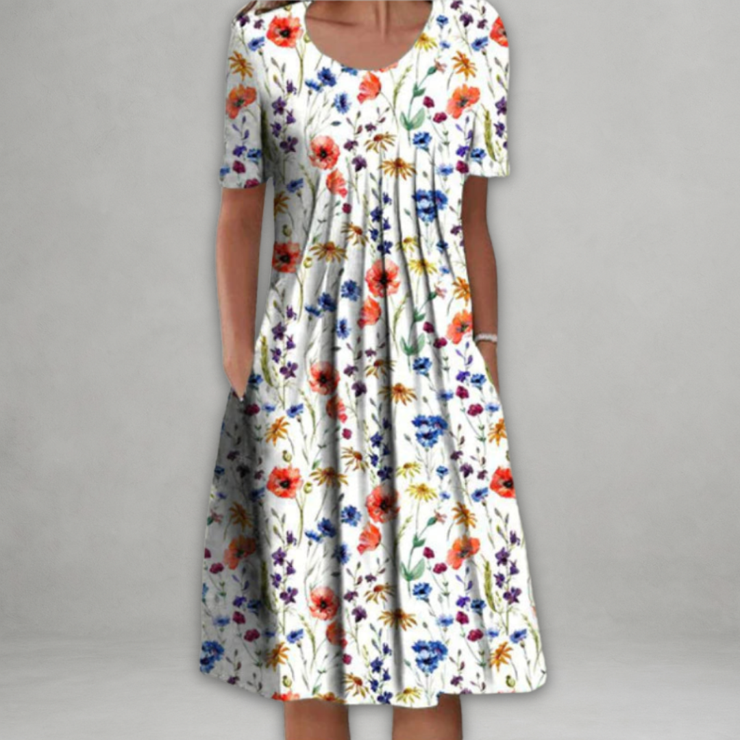 Eira™ - Elegant Dress with Floral Pattern that Covers the Stomach