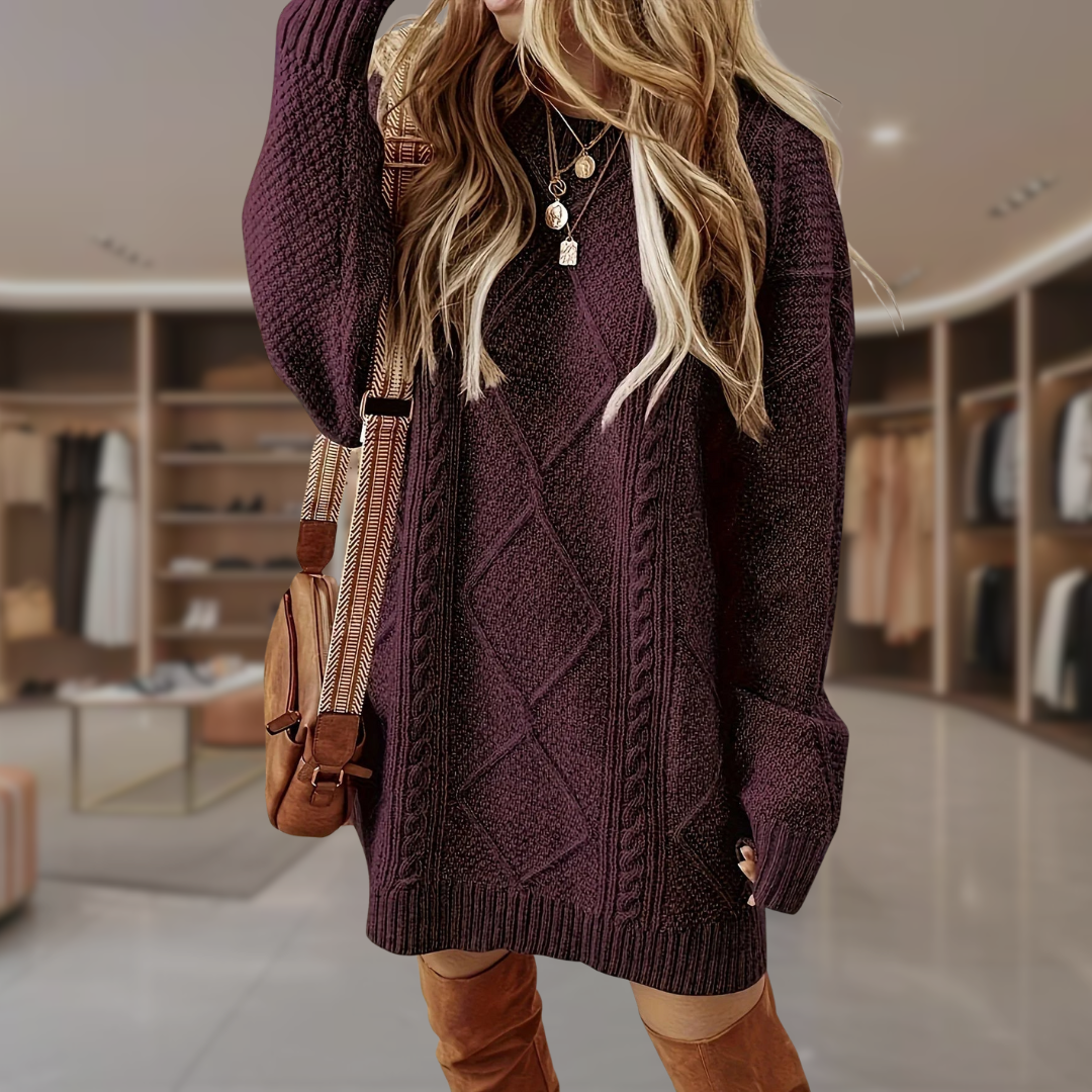 Ciara - Oversized Cable Knit Dress