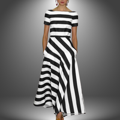Keira – Striped Fit and Flare Maxi Dress