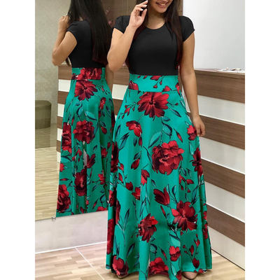 Giovella – Floral High-Waist Maxi Dress