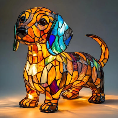 Luminous Companions – Stained Glass Dog Lamp