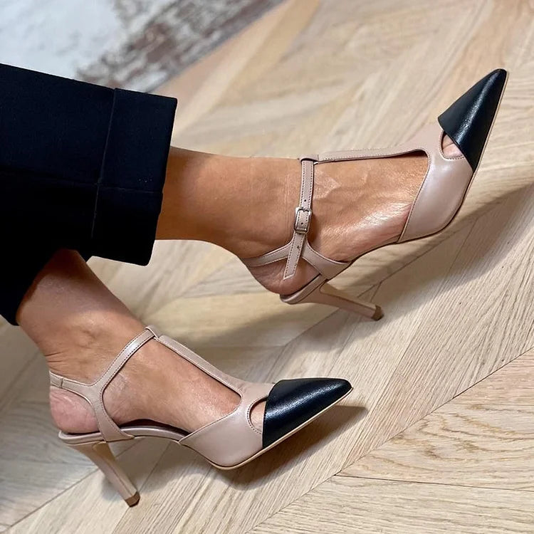 Mirella | Two-Tone Pointed Court Shoe