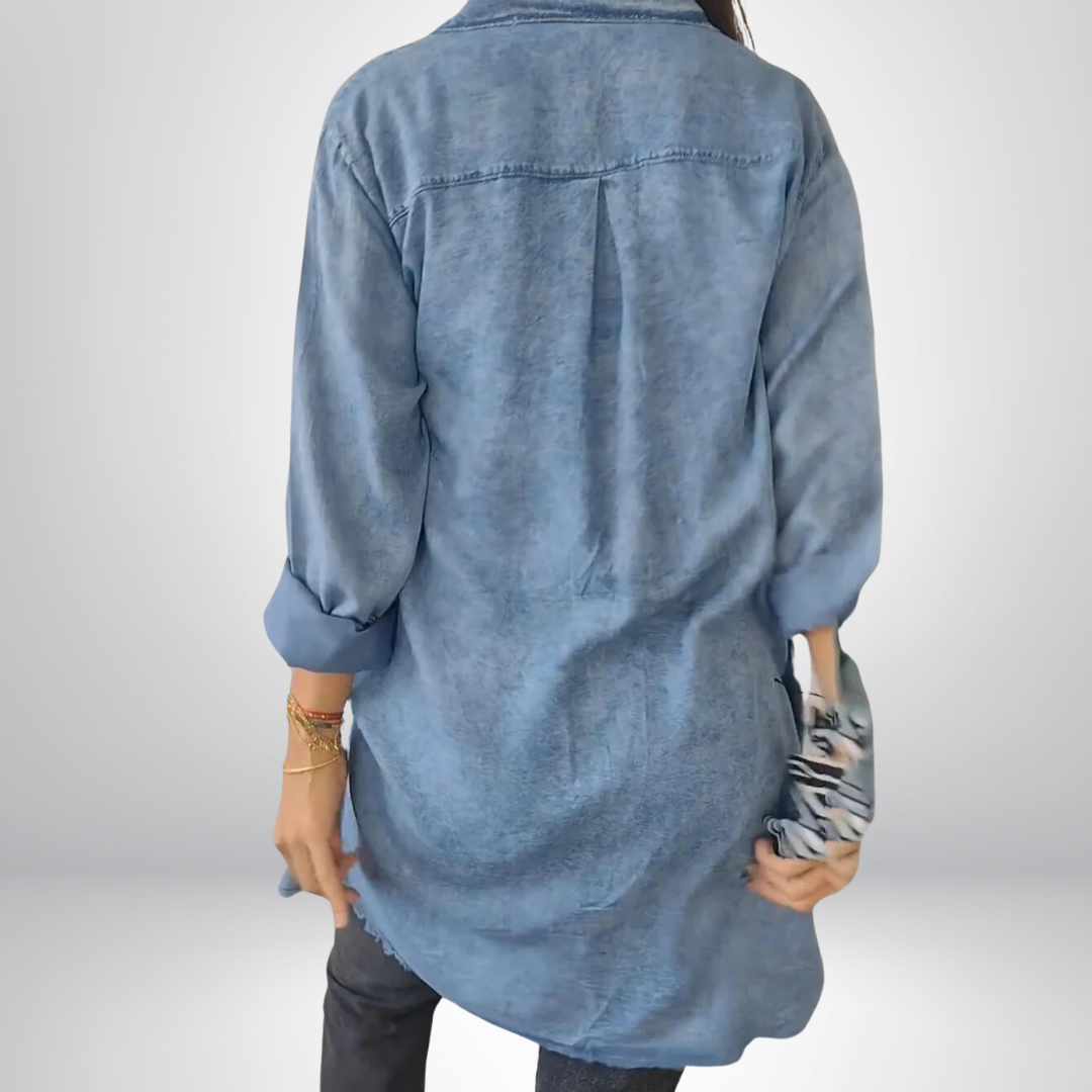 Sofia® | Stylish and Versatile Long-Sleeved Denim Jacket with Collar