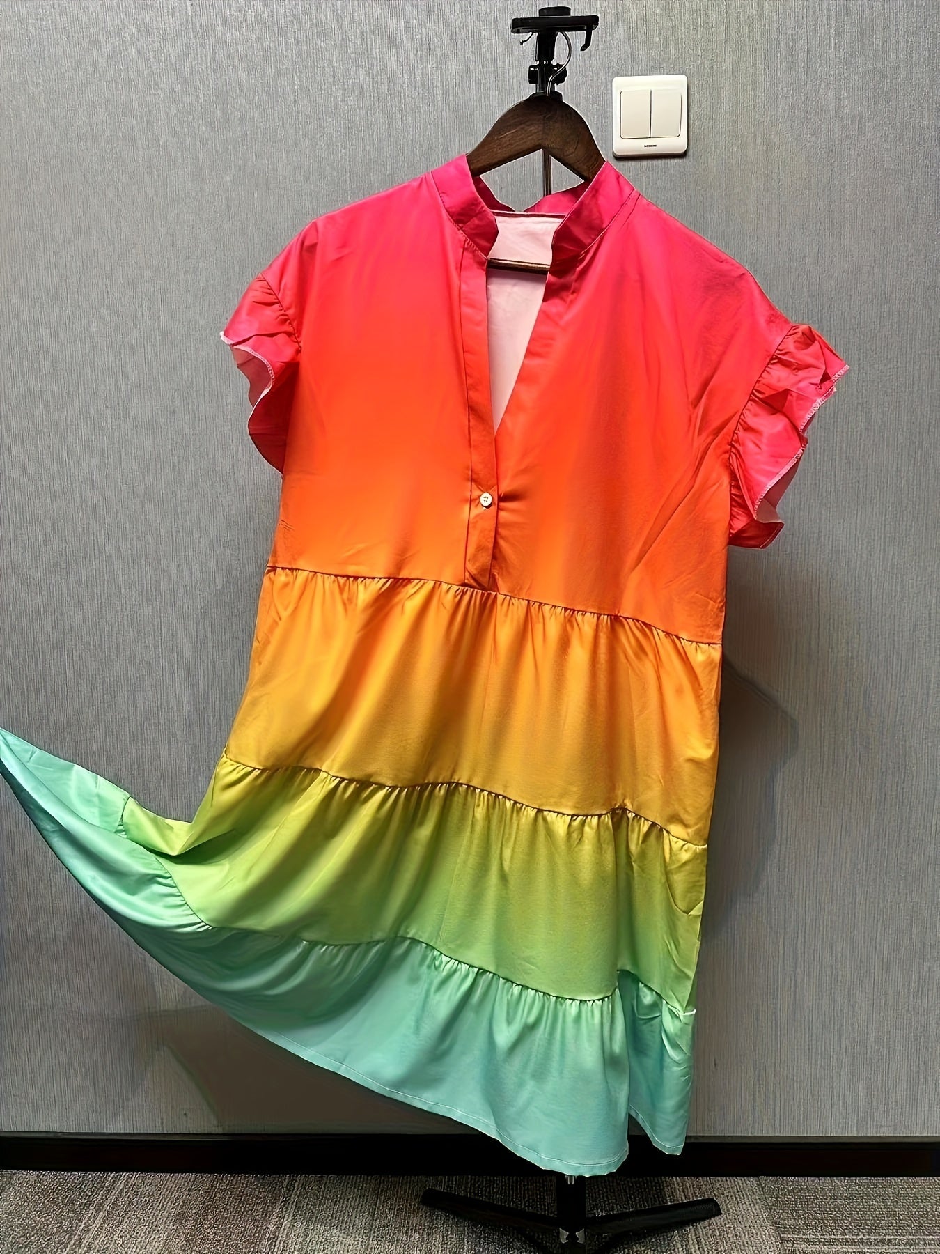 Oriana - Effortless Elegance Rainbow Colour Dress