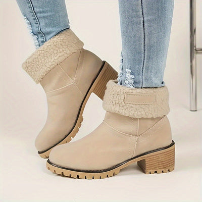 Sierra - Warm Chunky Heel Ankle Boots