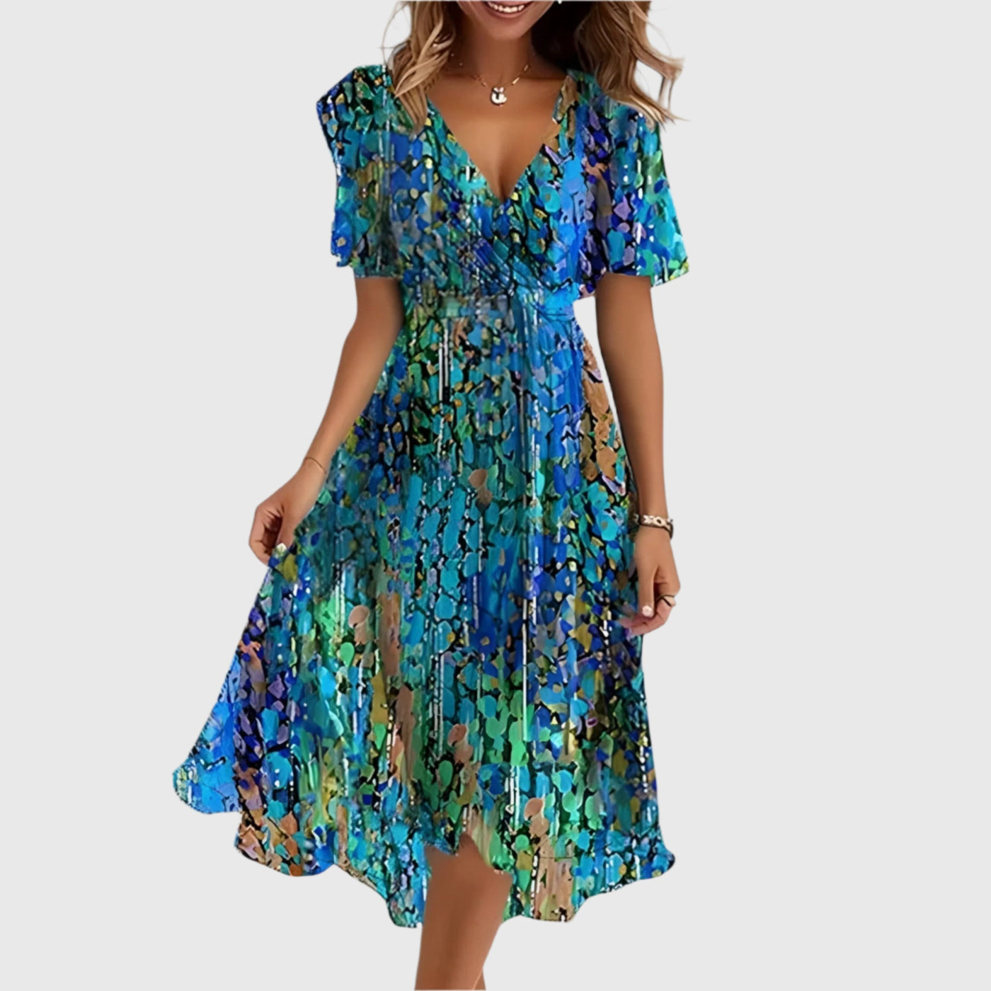 Kristel - Elegant Floral Midi Dress