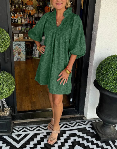 Georgina – Textured Puff Sleeve Mini Dress