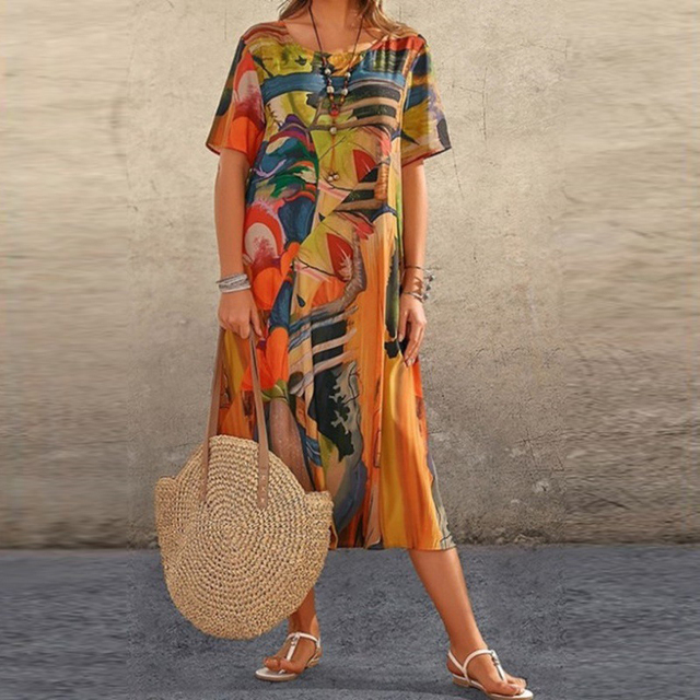 Serenity – Abstract Midi Dress