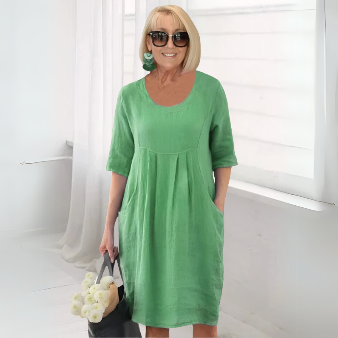 Dionne – Relaxed Pleated Midi Dress