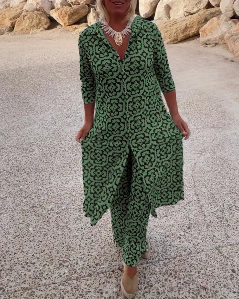 Elisha – Printed Two-Piece Tunic Set